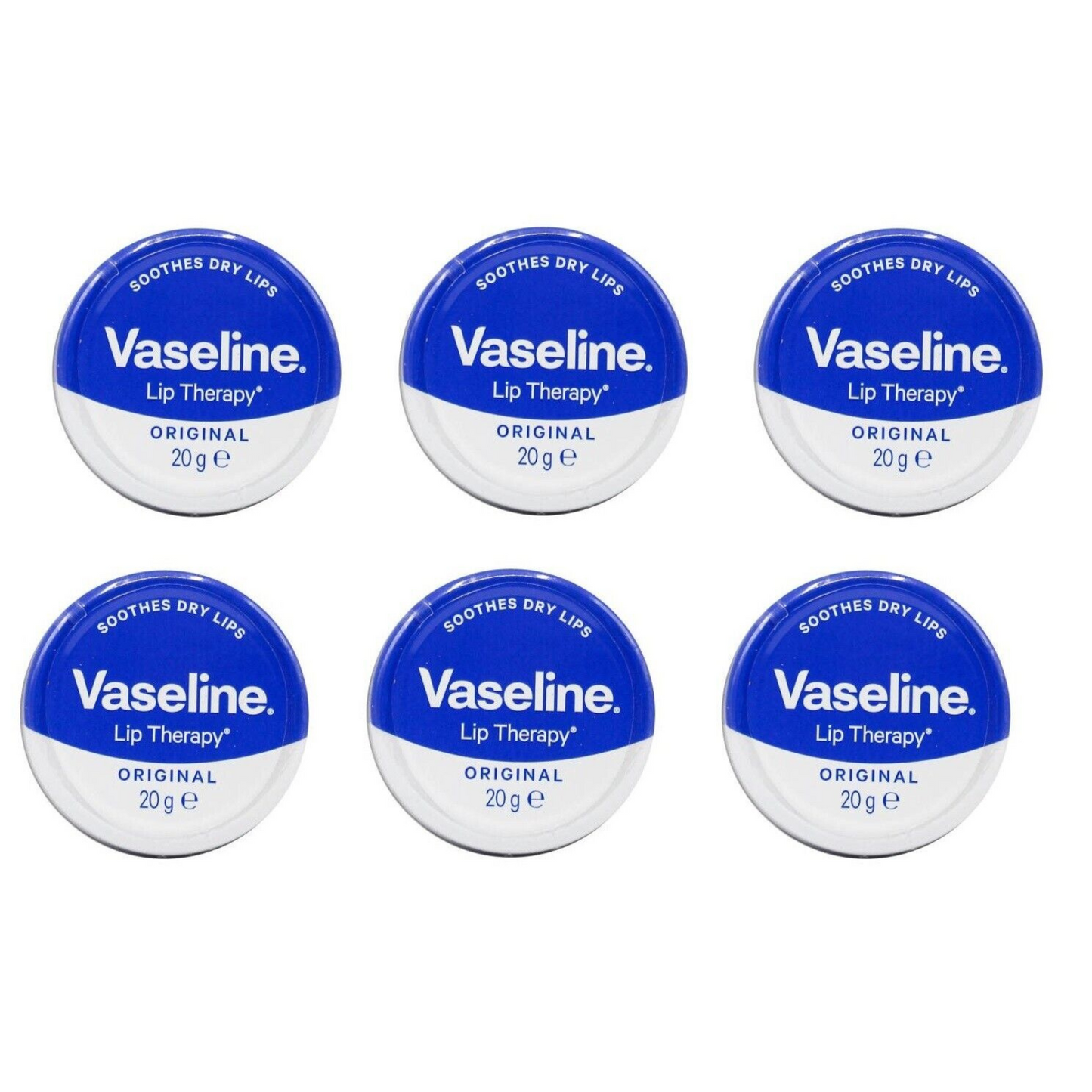 Original Soothes Dry Lips 6x Vaseline 20G Therapy