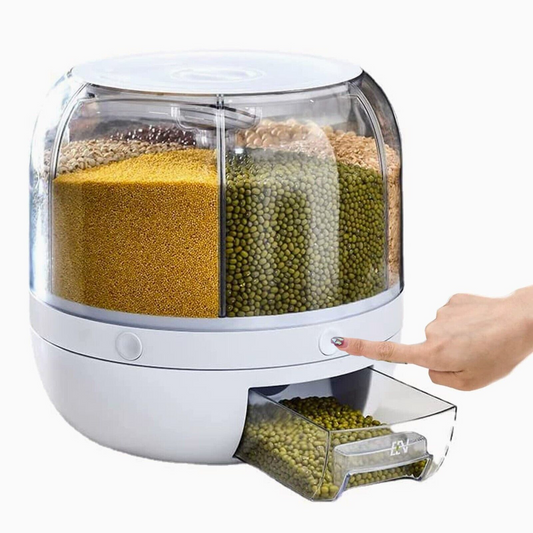 Kitchen Food Rice Container Dispenser Storage Box Rotating Grain Dispenser