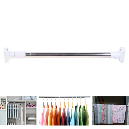 Extendable Rack Shower Adjustable Tension Rod Wind Curtain Closet Pole