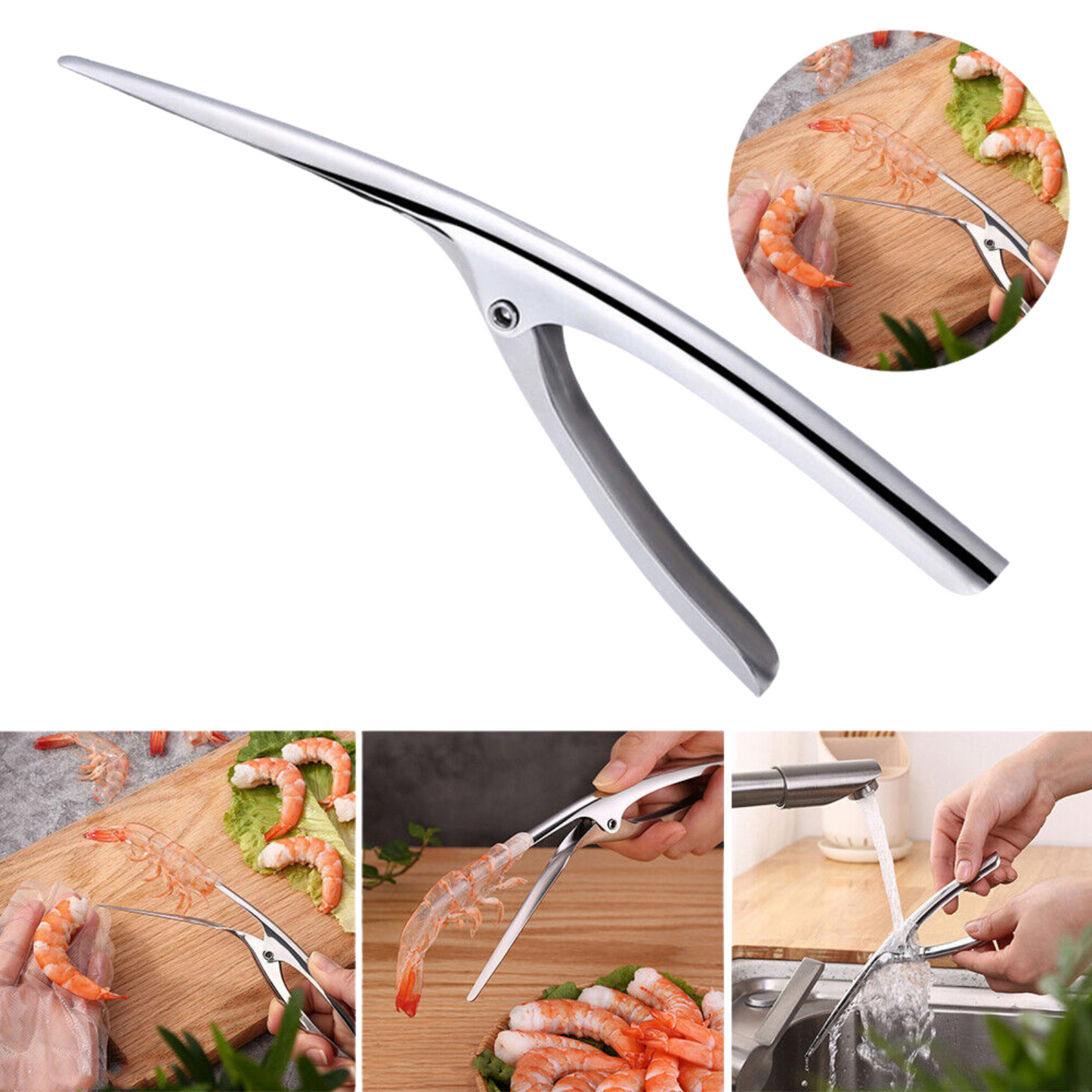 Prawn Peeler Stainless Steel Kitchen Tool Shrimp Creative Deveiner Peel Device