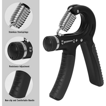 Power Hand Gripper Forearm Exerciser 5-60Kg Adjustable Strengthener Trainer