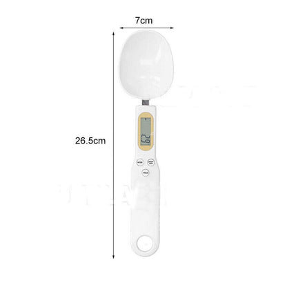 Electronic Food Scale Spice Weight Measuring Spoon Digital LCD Display White
