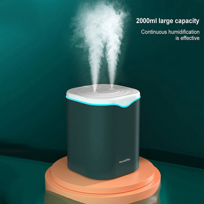 Steam Purifier Aroma 2L Air Humidifier Ultrasonic Cool Mist Beauty Home Green