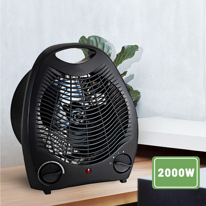 Electric Fan Heater 2000W Upright Adjustable Thermostat Room Floor Home