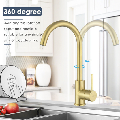 Brushed Gold 360° Swivel Sink Faucet Taps 360° Swivel Sink Faucet Taps