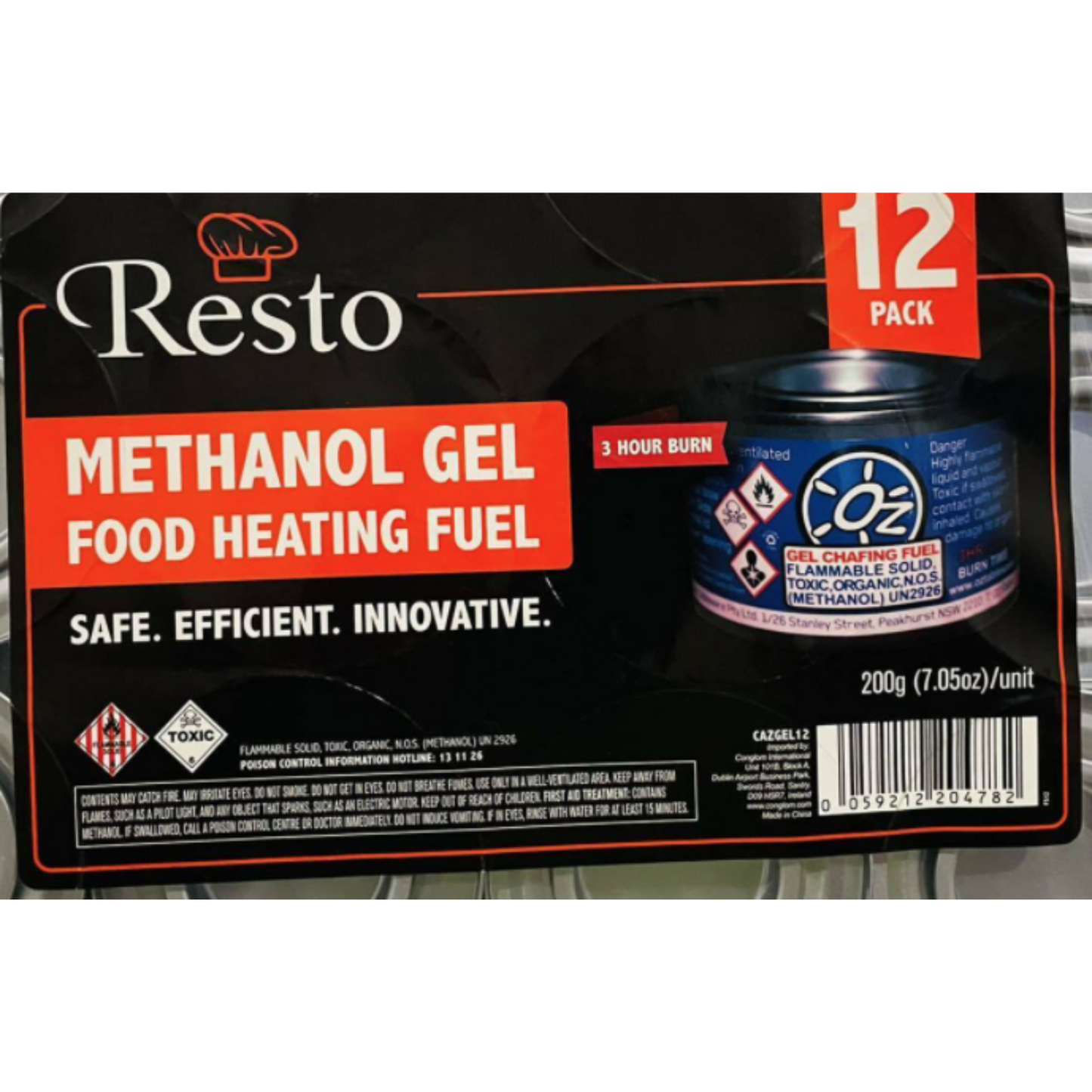 Food Heating Chafing Dish Fuel Resto Methanol Gel 3 Hour Burn