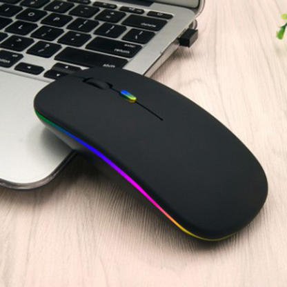 Bluetooth 5.1+ 2.4G Cordless Rechargeable Slim Wireless Mouse For Laptop PC