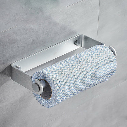 Aluminum Wall Mount Rack Bathroom Paper Towel Holder Silver