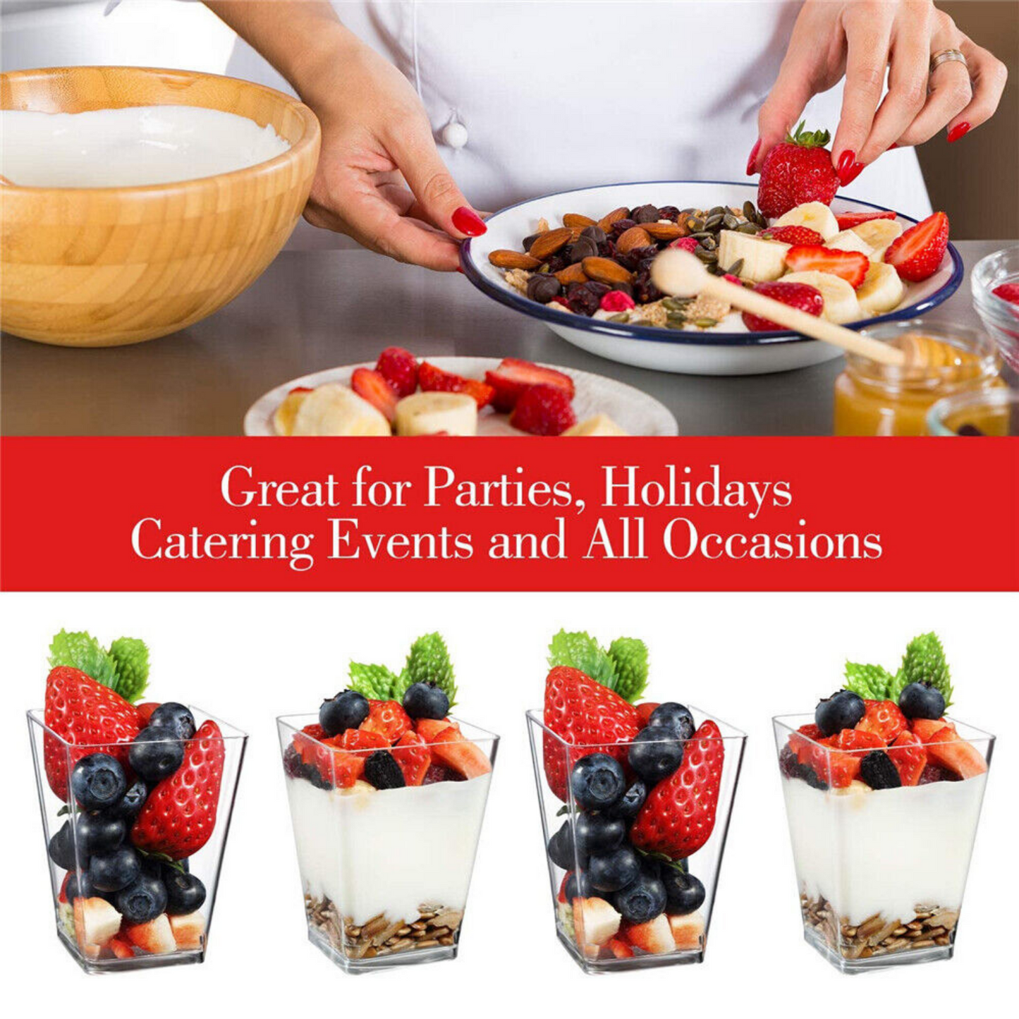 Dessert Cups Drink Wine Jelly  Clear Plastic Mousse Cake Catering Tumbler