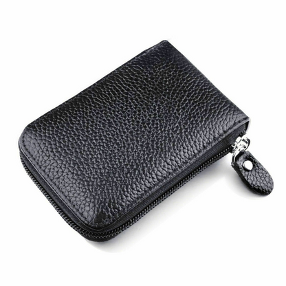 Anti-theft Credit Card Holder RFID Blocking Leather Wallet Coin Purse Black
