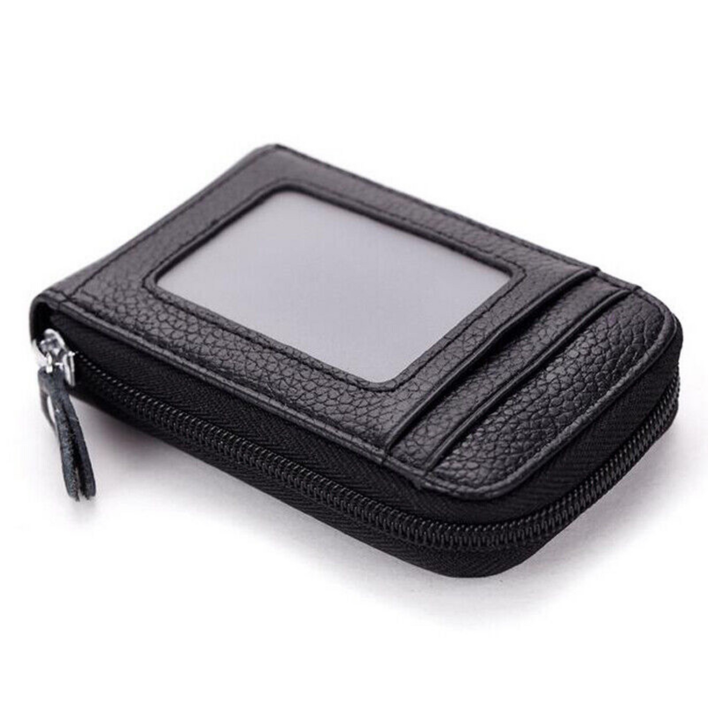 Anti-theft Credit Card Holder RFID Blocking Leather Wallet Coin Purse Black