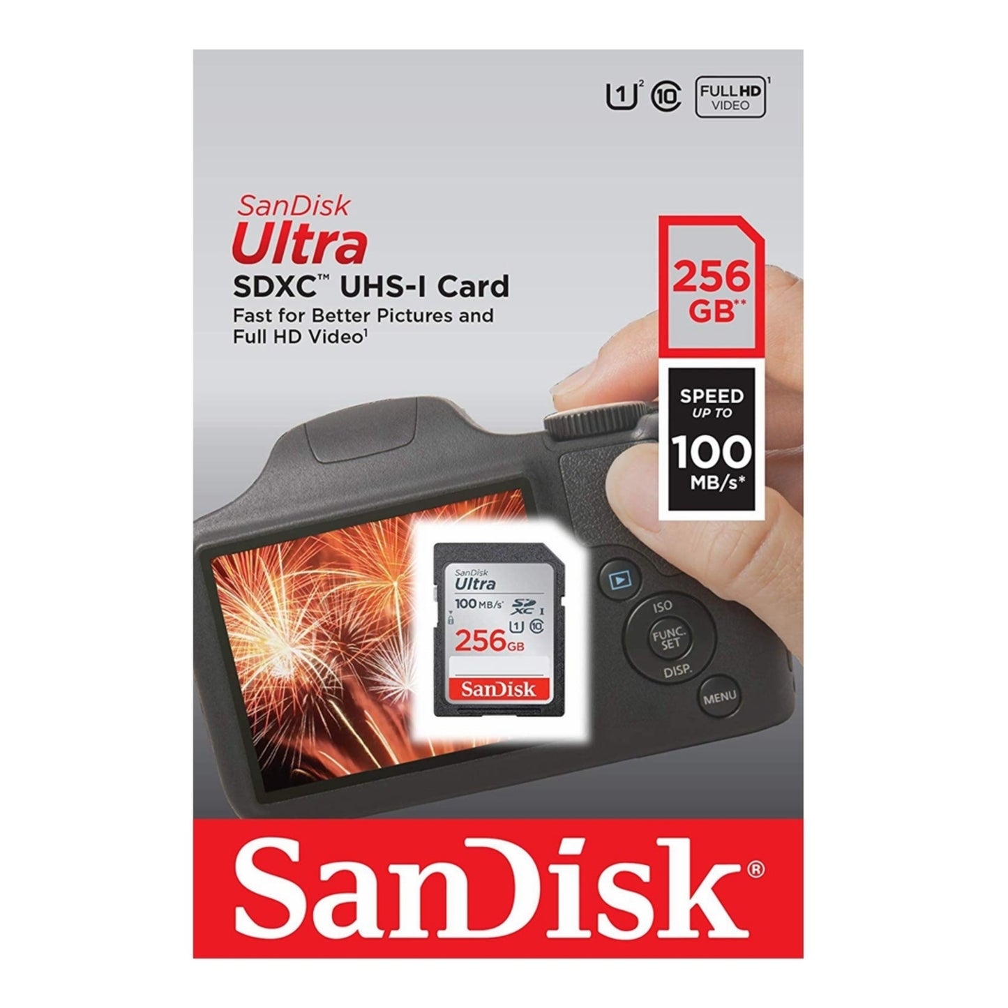 SanDisk Ultra 256GB SDXC 100MB/S Class 10 SD Camera Memory TF Card DSLR Full HD