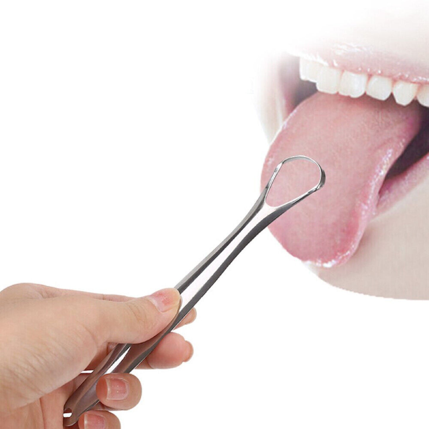 Stainless Steel Tongue Scraper Cleaner Mouth Oral Hygiene Dental Care Kit