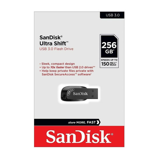 SanDisk Ultra Shift 256GB 100MB/S USB 3.0 Flash Drive Memory Stick Pen PC MAC