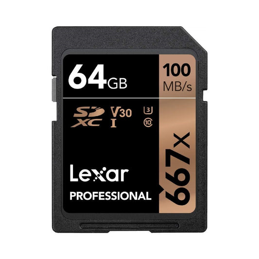 Lexar Professional 64GB SDXC 100MB/s SD Camera Memory TF Card 4K Video DSLR
