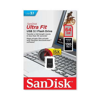Sandisk Ultra Fit 64GB 130MB/S USB 3.1 Flash Drive Memory Stick Pen PC MAC