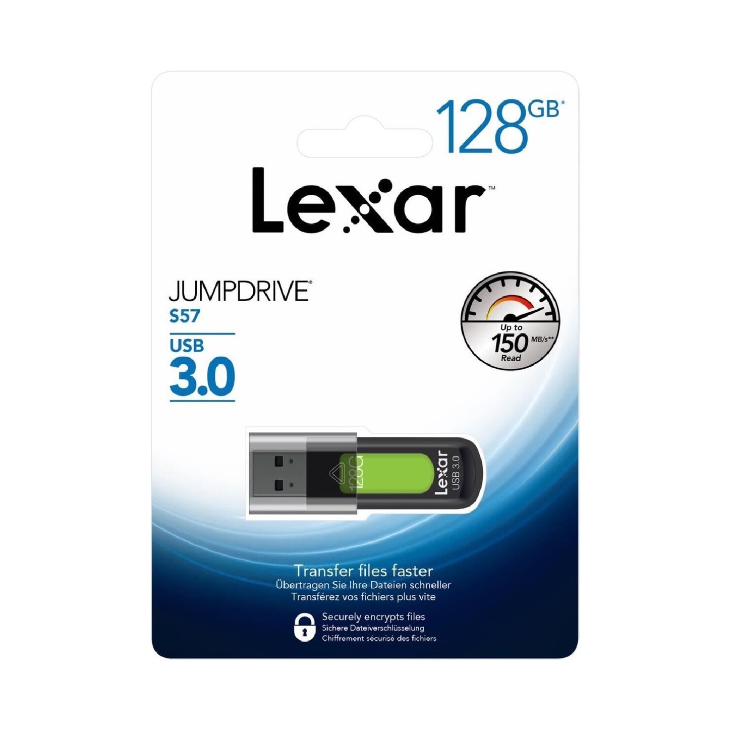 Lexar JumpDrive S57 128GB USB 3.0 Flash Drive 150MB/S Memory Stick Pen PC MAC