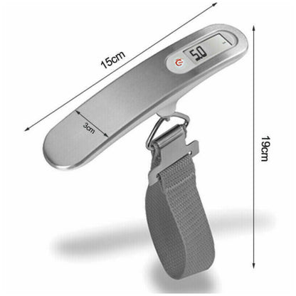 Portable Electronic Digital Luggage Scale Measures 50 KG Weight Travel Weighing