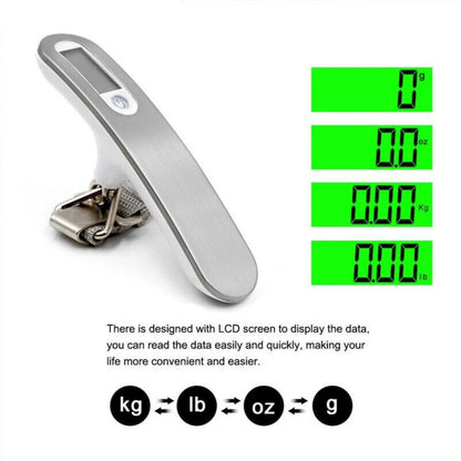 Portable Electronic Digital Luggage Scale Measures 50 KG Weight Travel Weighing