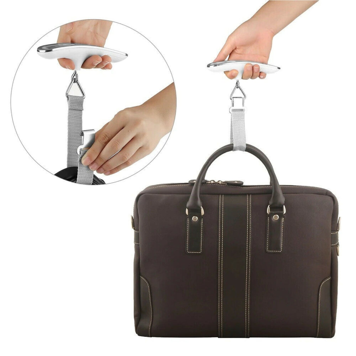 Portable Electronic Digital Luggage Scale Measures 50 KG Weight Travel Weighing