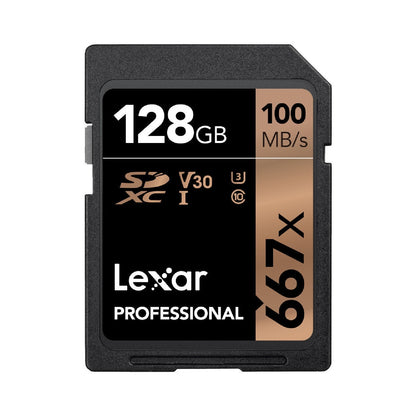 Lexar Professional 128GB SDXC 100MB/s SD Camera Memory TF Card 4K Video DSLR