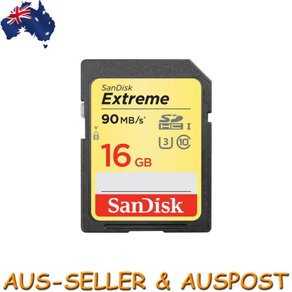 SanDisk Extreme 16GB SDHC 90MB/S Class 10 SD Camera Memory TF Card DSLR 4K UHD