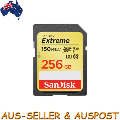SanDisk Extreme 256GB SDXC 150MB/S Class 10 SD Camera Memory TF Card DSLR 4K UHD