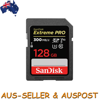 SanDisk Extreme Pro 128GB SDHC U3 300MB/S SD Camera Memory TF Card DSLR 4K Video