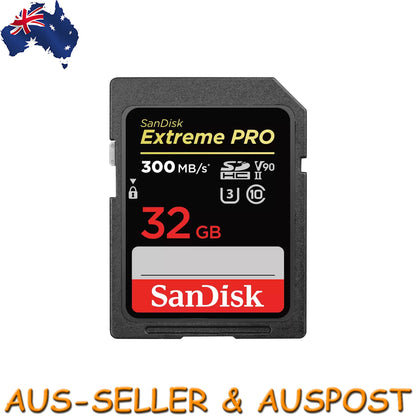 SanDisk Extreme Pro 32GB SDHC U3 300MB/S SD Camera Memory TF Card DSLR 4K Video