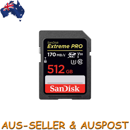 SanDisk Extreme Pro 512GB SDXC 170MB/S SD Camera Memory TF Card DSLR 4K UHD