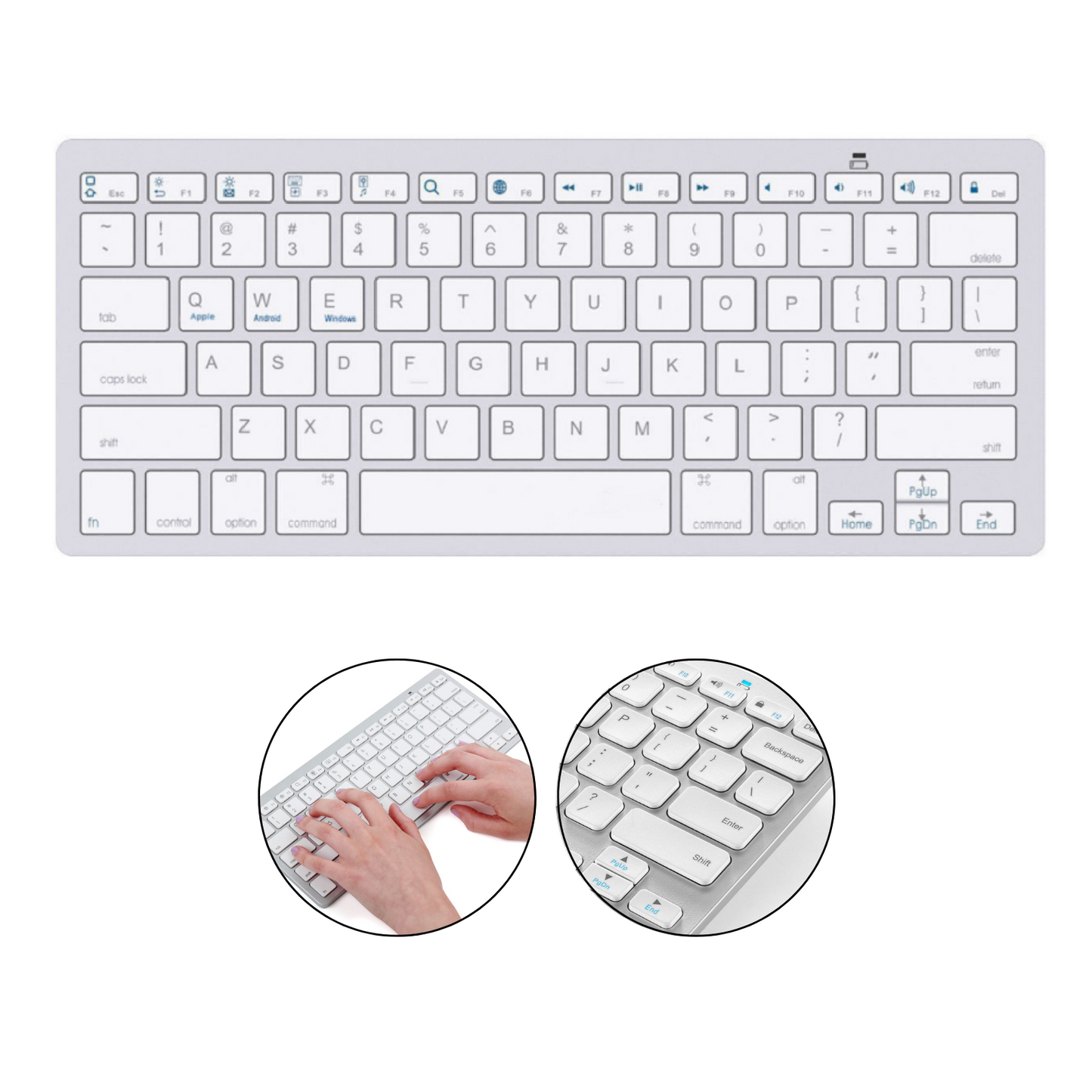 Ultra Slim Wireless Bluetooth Keyboard For IPhone IPad Android Mac Windows